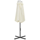 Garden Parasol with Aluminium Pole 460x270 cm Sand - Rear View