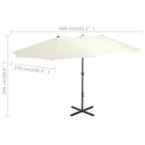 Garden Parasol with Aluminium Pole 460x270 cm Sand - Close-Up Angle