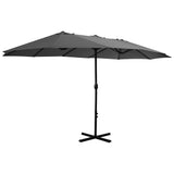 Garden Parasol with Aluminium Pole 460x270 cm Anthracite - Front View