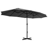 Garden Parasol with Aluminium Pole 460x270 cm Anthracite - Top-Down View