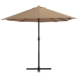 Garden Parasol with Aluminium Pole 460x270 cm Taupe - Top-Down View