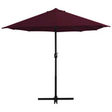 Garden Parasol with Aluminium Pole 460x270 cm Bordeaux Red - Side View