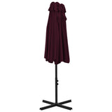 Garden Parasol with Aluminium Pole 460x270 cm Bordeaux Red - Rear View