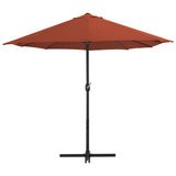 Garden Parasol with Aluminium Pole 460x270 cm Terracotta - Side View