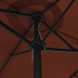 Garden Parasol with Aluminium Pole 460x270 cm Terracotta - Rear View