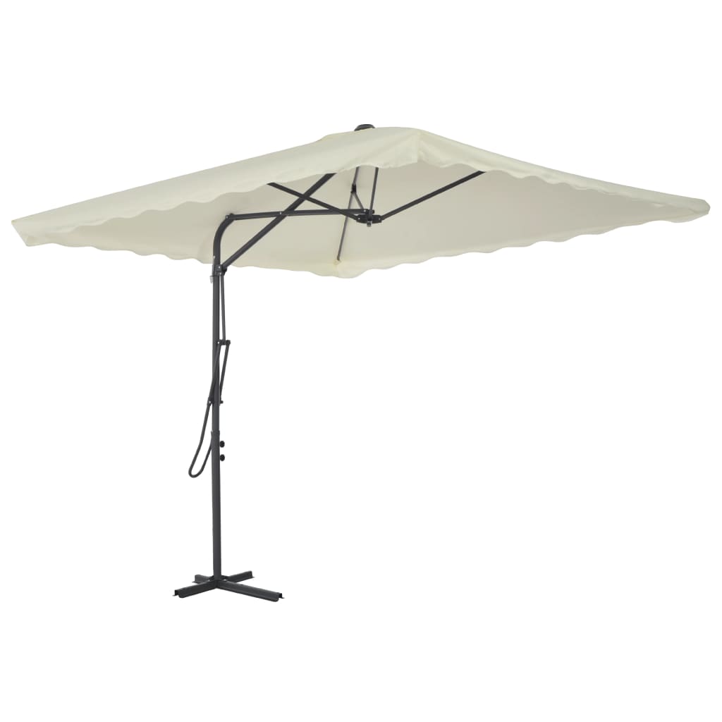 Garden Parasol with Steel Pole 250x250 cm Sand