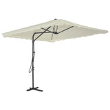Garden Parasol with Steel Pole 250x250 cm Sand - Front View