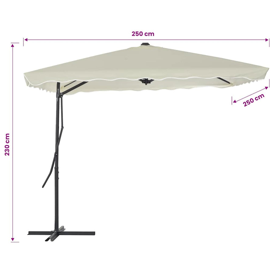Garden Parasol with Steel Pole 250x250 cm Sand