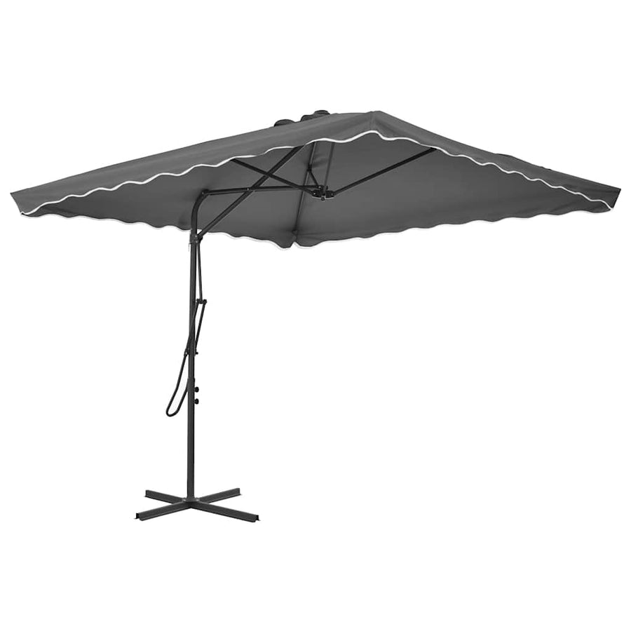 Garden Parasol with Steel Pole 250x250 cm Anthracite