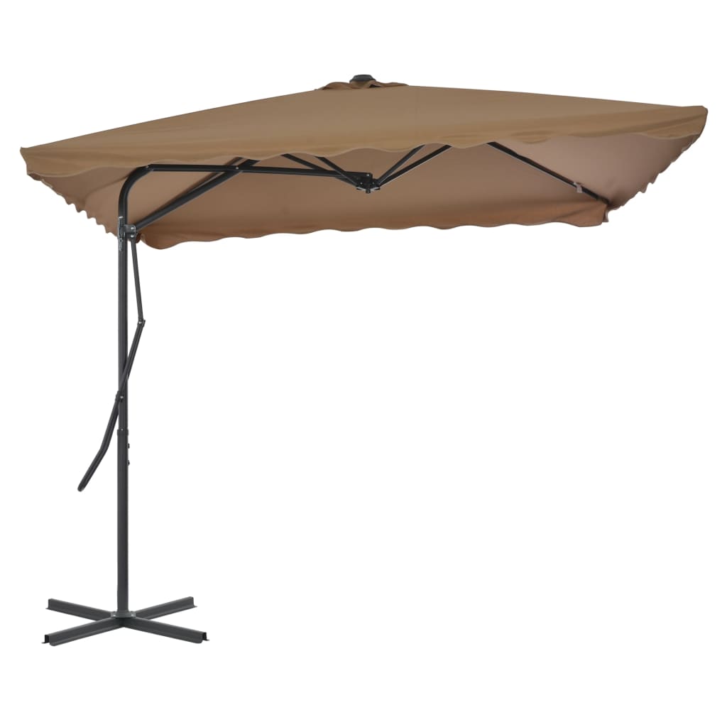 Garden Parasol with Steel Pole 250x250 cm Taupe