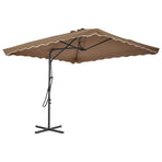 Garden Parasol with Steel Pole 250x250 cm Taupe
