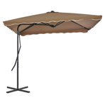 Garden Parasol with Steel Pole 250x250 cm Taupe