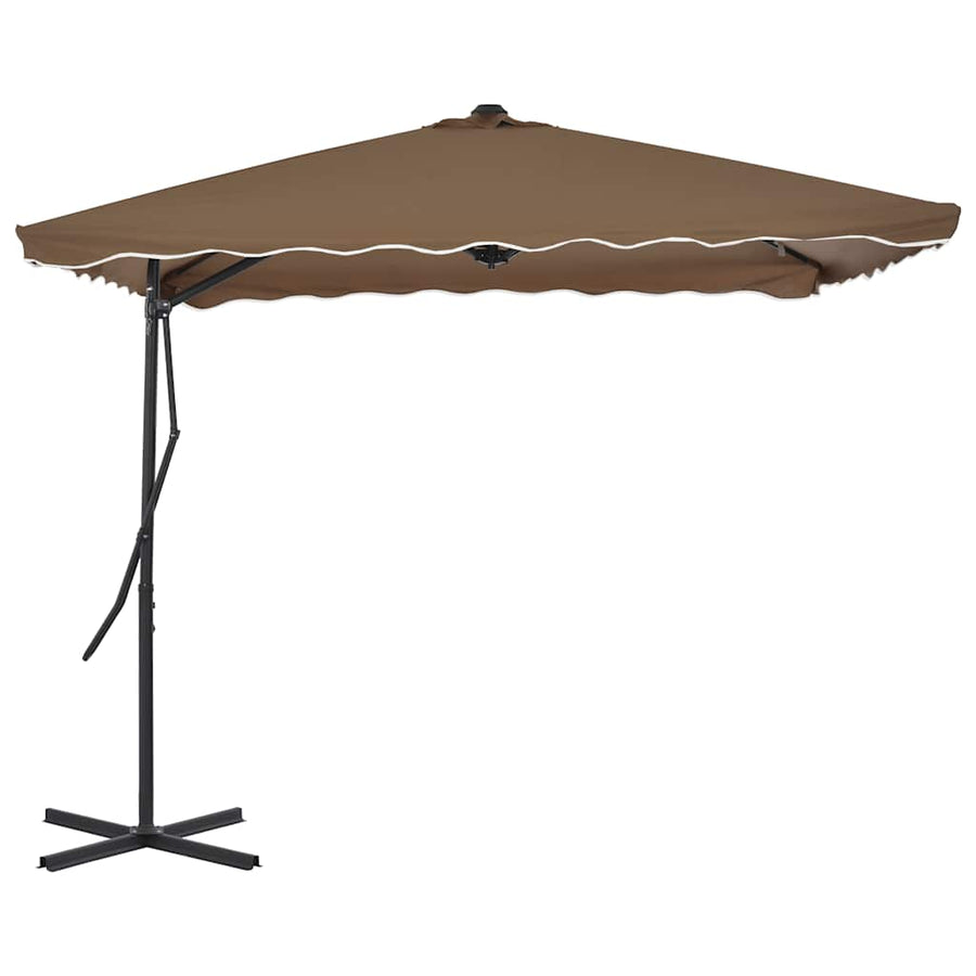 Garden Parasol with Steel Pole 250x250 cm Taupe