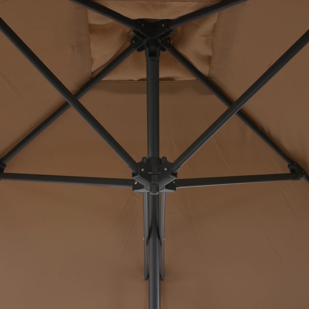 Garden Parasol with Steel Pole 250x250 cm Taupe