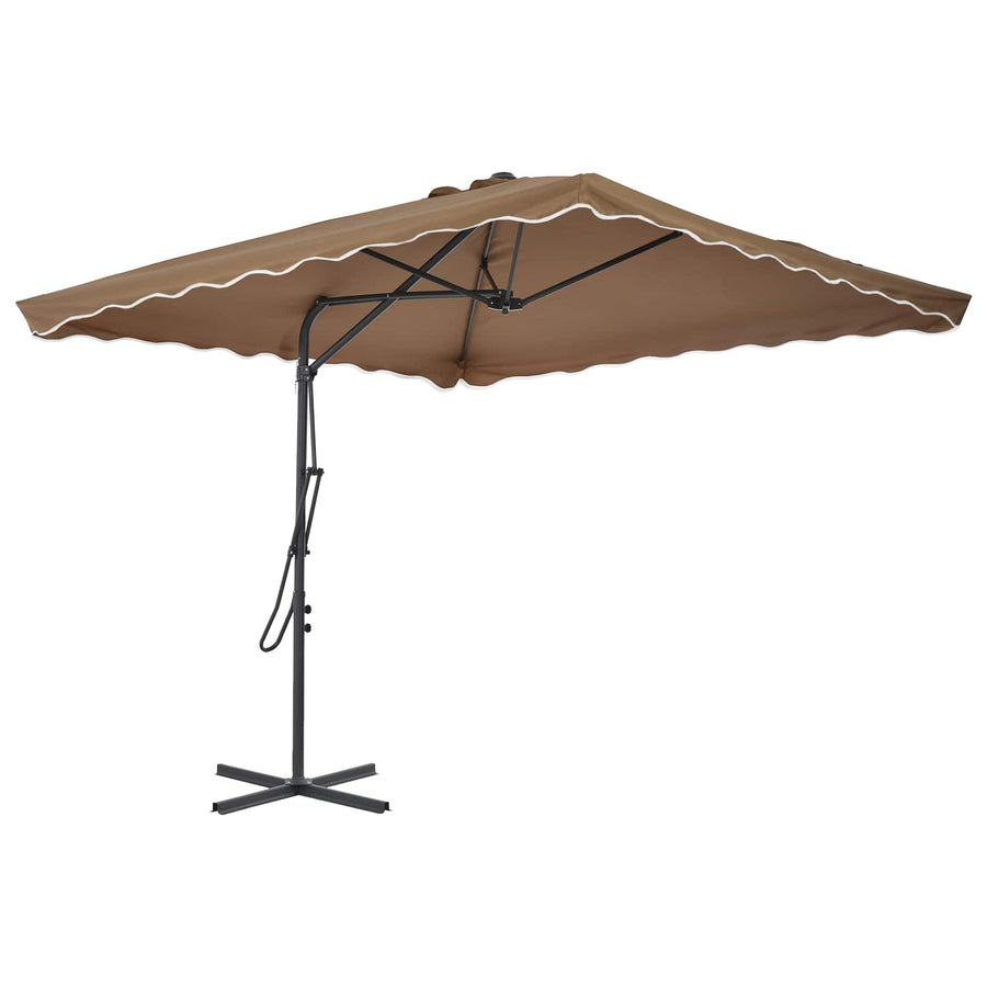 Garden Parasol with Steel Pole 250x250 cm Taupe