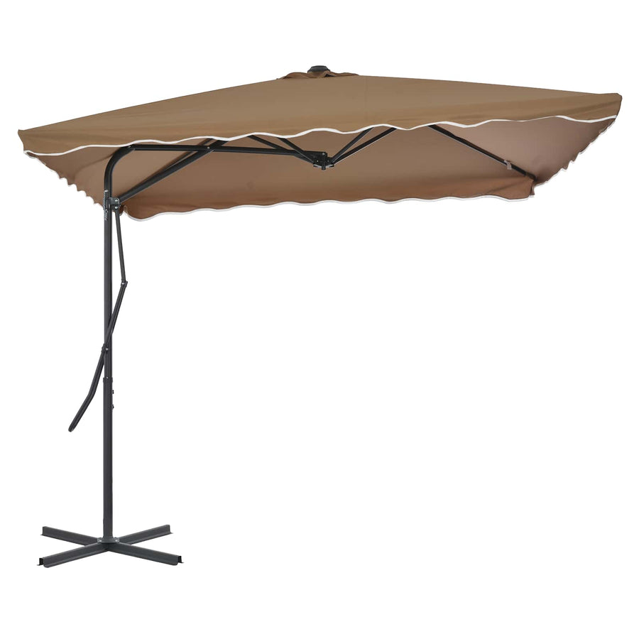 Garden Parasol with Steel Pole 250x250 cm Taupe