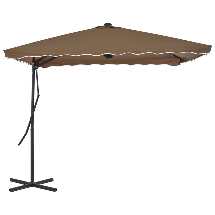 Garden Parasol with Steel Pole 250x250 cm Taupe