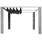 Gazebo with Roof Poly Rattan 300x300x220 cm Grey and Anthracite