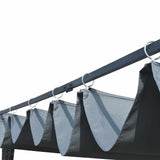 Gazebo with Roof Poly Rattan 300x300x220 cm Grey and Anthracite - Side View