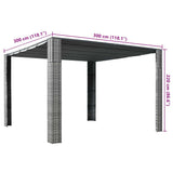 Gazebo with Roof Poly Rattan 300x300x220 cm Grey and Anthracite - Top-Down View