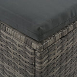 2-Person Sun Lounger with Canopy Poly Rattan Grey