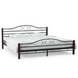 Bed Frame without Mattress Black Metal 153x203 cm Queen