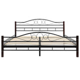Bed Frame without Mattress Black Metal 153x203 cm Queen