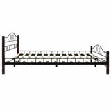 Bed Frame without Mattress Black Metal 153x203 cm Queen - Top-Down View