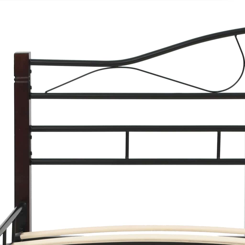 Bed Frame without Mattress Black Metal 153x203 cm Queen
