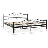 Bed Frame without Mattress Black Metal 153x203 cm Queen