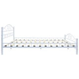 Bed Frame without Mattress White Metal 137x187 cm Double - Top-Down View