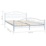 Bed Frame without Mattress White Metal 137x187 cm Double - Rear View