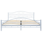 Bed Frame without Mattress White Metal 153x203 cm Queen