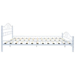 Bed Frame without Mattress White Metal 153x203 cm Queen