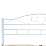 Bed Frame without Mattress White Metal 153x203 cm Queen