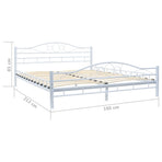 Bed Frame without Mattress White Metal 153x203 cm Queen