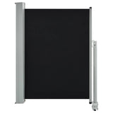 Patio Retractable Side Awning 100 x 300 cm Black - Front View