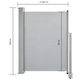 Patio Retractable Side Awning 100 x 300 cm Grey