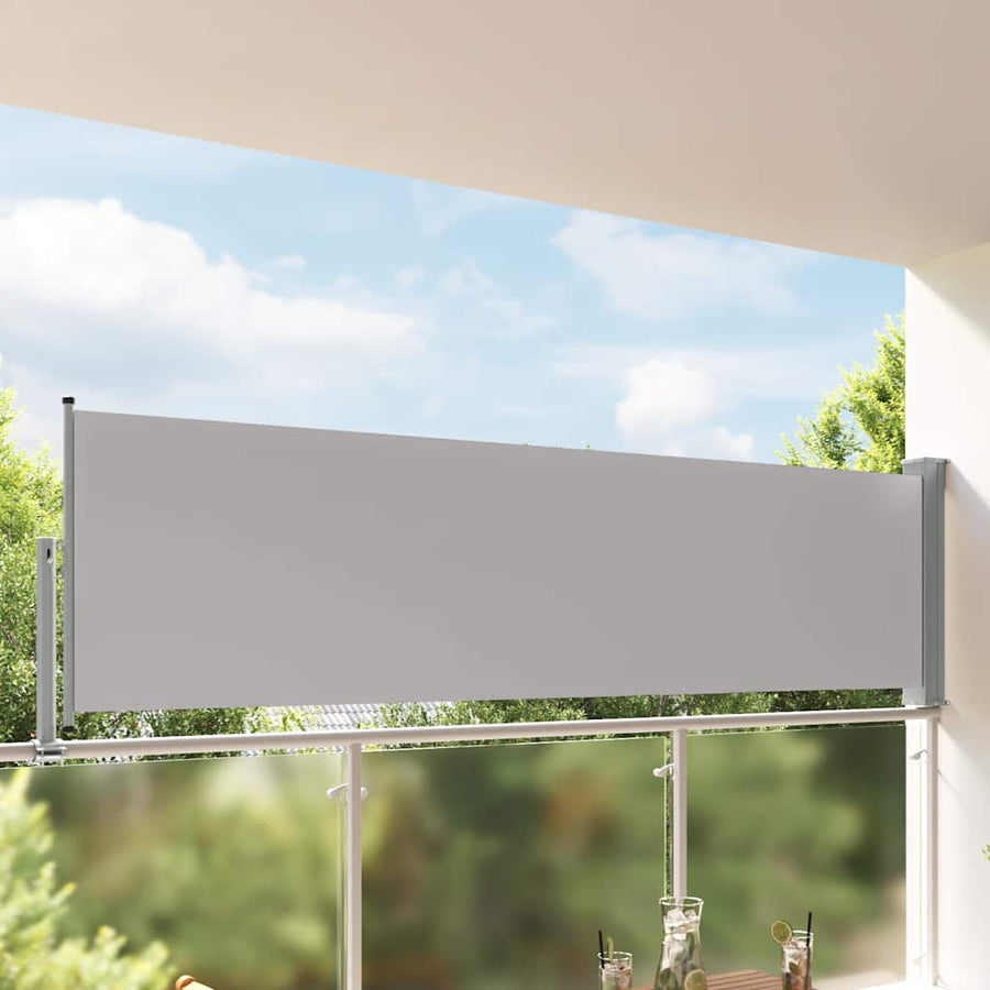 Patio Retractable Side Awning 100 x 300 cm Grey