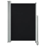 Patio Retractable Side Awning 120 x 300 cm Black - Front View
