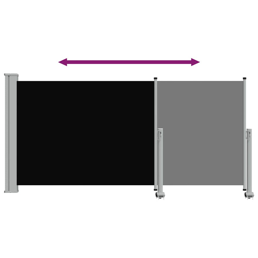 Patio Retractable Side Awning 120 x 300 cm Black