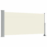 Patio Retractable Side Awning 120 x 300 cm Cream - Front View