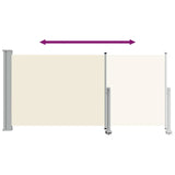 Patio Retractable Side Awning 120 x 300 cm Cream - Low Angle