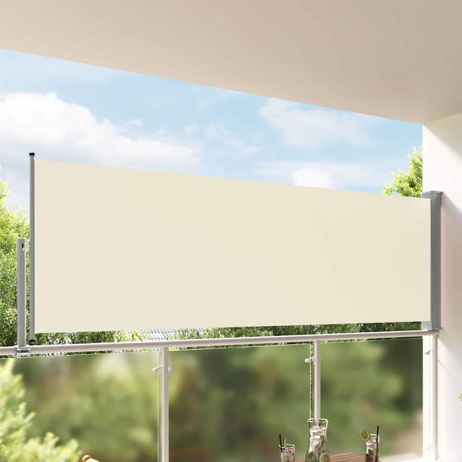 Patio Retractable Side Awning 120 x 300 cm Cream