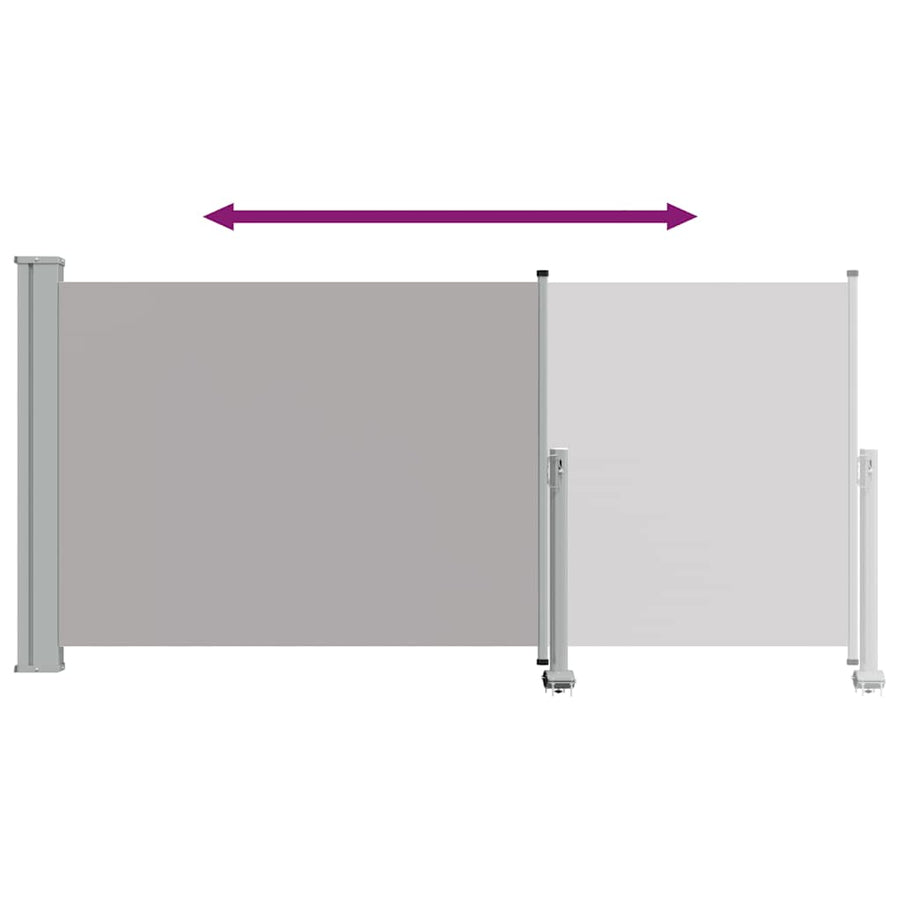Patio Retractable Side Awning 120 x 300 cm Grey