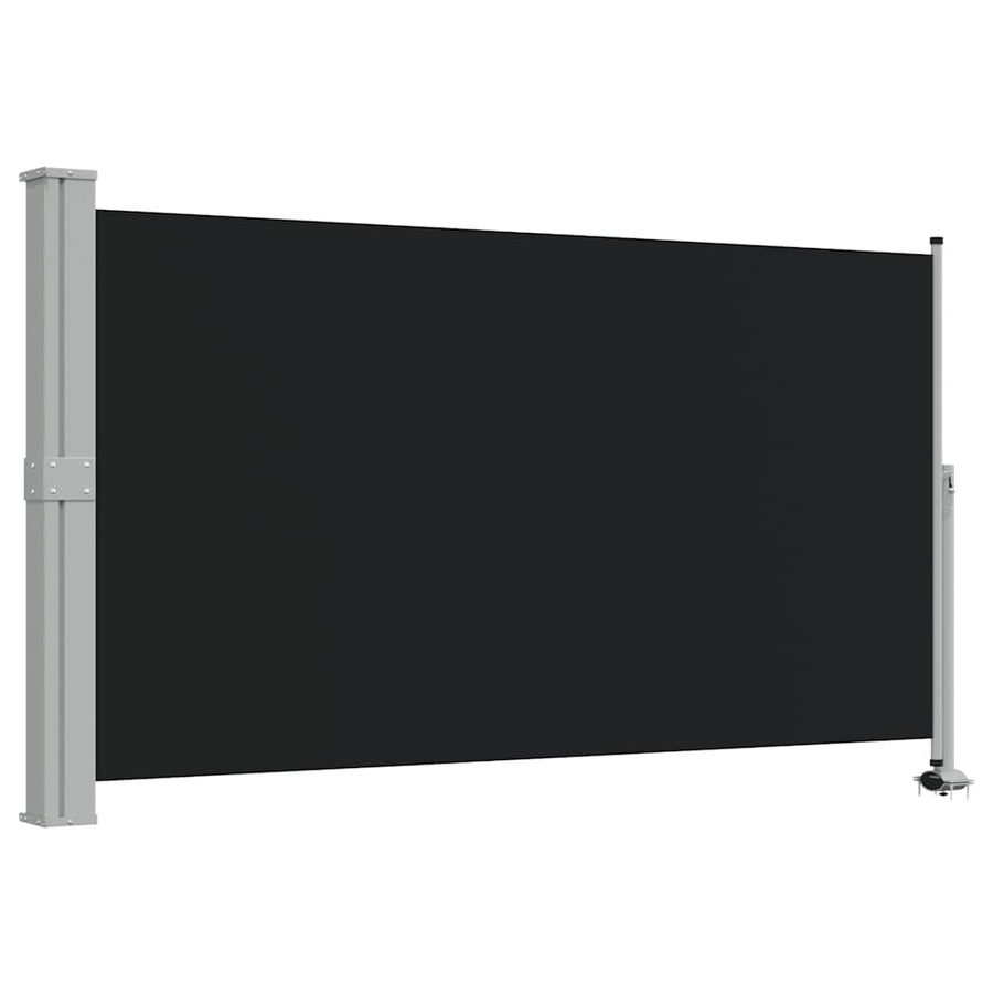 Patio Retractable Side Awning 140 x 300 cm Black