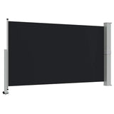 Patio Retractable Side Awning 140 x 300 cm Black