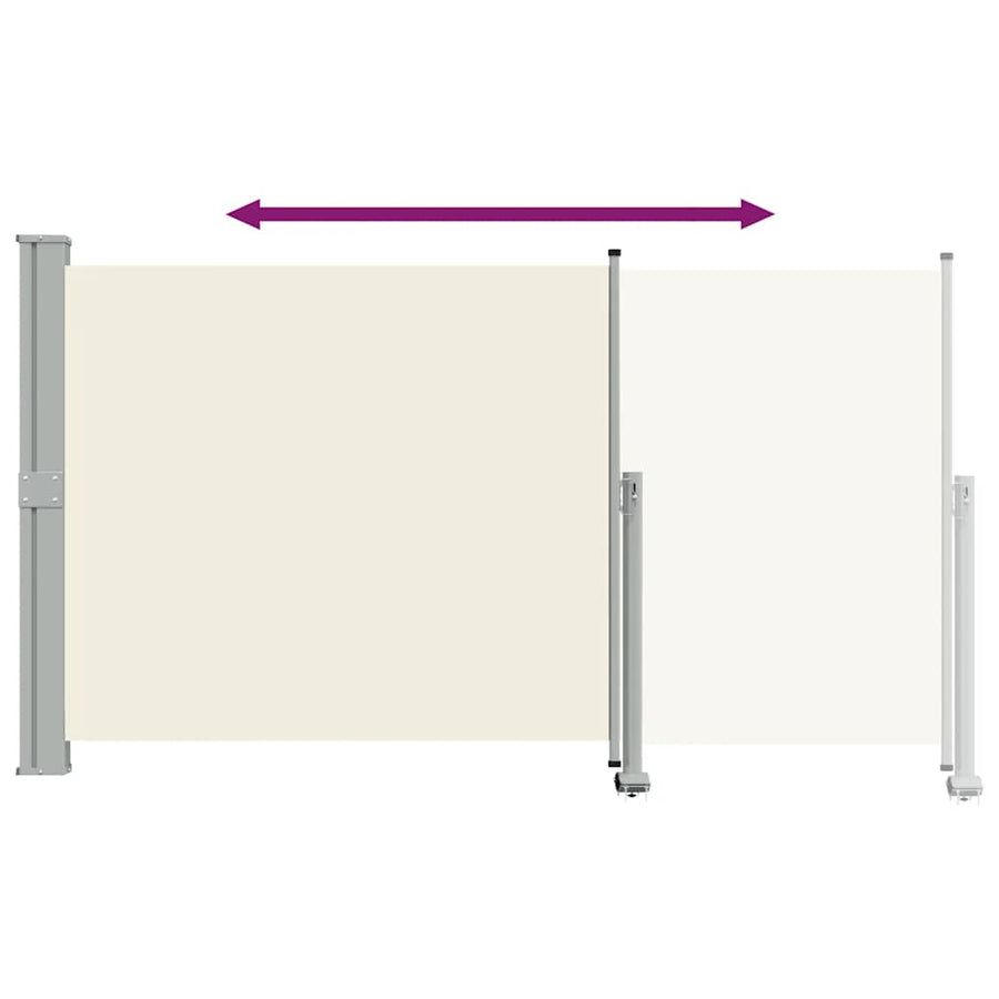 Patio Retractable Side Awning 140 x 300 cm Cream