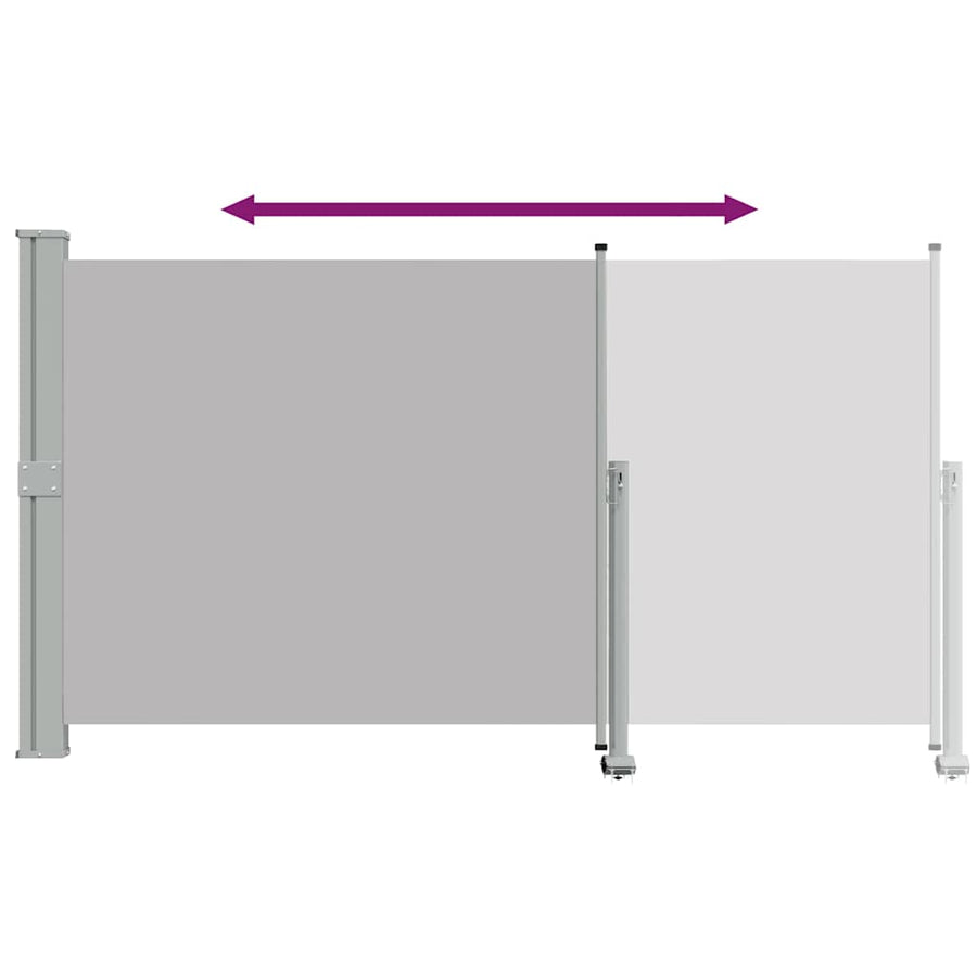 Patio Retractable Side Awning 140 x 300 cm Grey