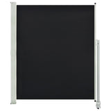 Patio Retractable Side Awning 160 x 300 cm Black - Front View